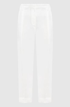 Белые брюки с леном с цепочкой мониль