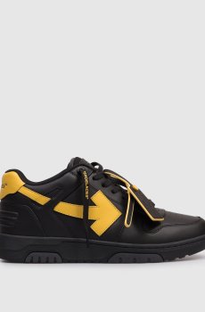 Черные кожаные кроссовки Out Of Office с контрастной эмблемой