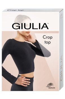 Спортивный топ женский Giulia Crop Top с длинным рукавом, Nero, размер S/M
