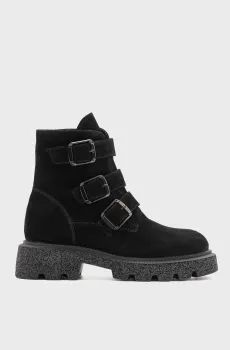 Женские черные кожаные ботинки Черный 36 Respect 06111-1