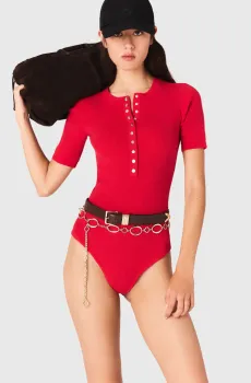 Женское красное боди Красный L MAJE MFPBD00031_Red