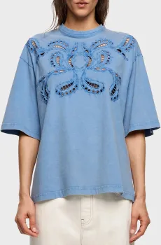 Женская голубая футболка Голубой M Bimba Y Lola 251BR7444.10401
