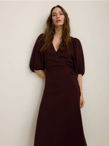 Reserved - Муслінова сукня міді - коричневий - 495FB-88X Reserved - Муслінова сукня міді - коричневий - 495FB-88X