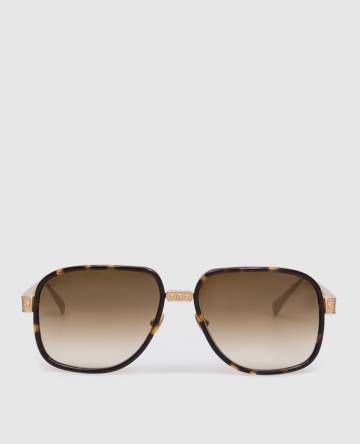 Золотые солнцезащитные очки Shield с гравировкой логотипа