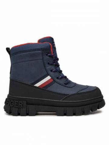Tommy Hilfiger Черевики туристичні Stripes Fur Boot T3X5-33713-1487 S Cиній Tommy Hilfiger Черевики туристичні Stripes Fur Boot T3X5-33713-1487 S Cиній