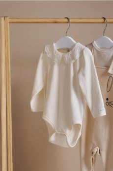 Бавовняне боді - кремовий