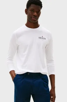 Мужской белый лонгслив HILFIGER STACK Белый XXL Tommy Hilfiger MW0MW41293