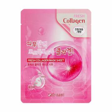 Тканевая маска для лица 3W Clinic Fresh Collagen Mask Sheet с коллагеном, 1 шт Тканевая маска для лица 3W Clinic Fresh Collagen Mask Sheet с коллагеном, 1 шт