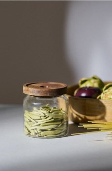 Скляний контейнер для їжі з кришкою - clear