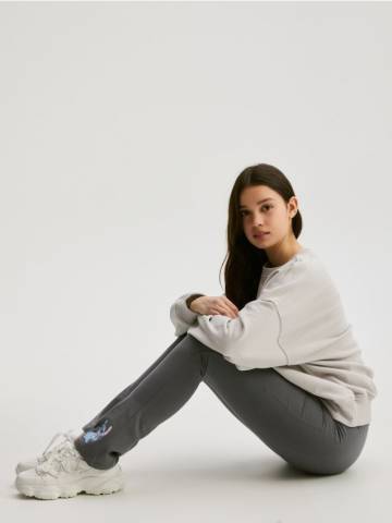 Reserved - GIRLS` TROUSERS - темно-сірий - 263GO-90X Reserved - GIRLS` TROUSERS - темно-сірий - 263GO-90X