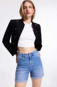 Reserved - Джинсові шорти з підгорнутими штанинами - синій - 881IU-55J