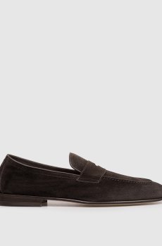 Коричневые замшевые лоферы