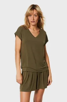 Женская оливковая футболка MODY Оливковый S Etam 6525471