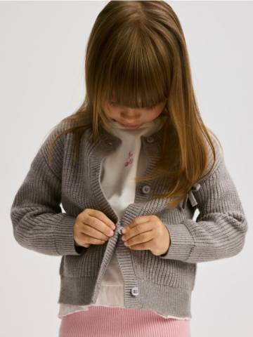 Reserved - Вязаний кардиган з віскозою - темно-сірий - 754FH-90X Reserved - Вязаний кардиган з віскозою - темно-сірий - 754FH-90X