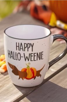 Керамічне горня з ручкою на Геловін - білий