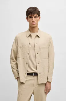 Мужская бежевая рубашка Бежевый 60 BOSS 50540695;275