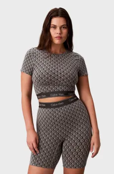Женские серые моделирующие шорты с узором MID THIGH Серый XS Calvin Klein LV00QF8488