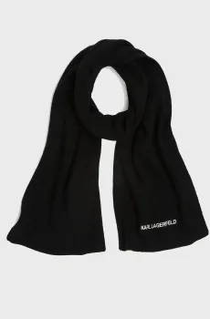 Женский черный шарф ESSENTIAL LOGO Черный ONESIZE Karl Lagerfeld 236W3305