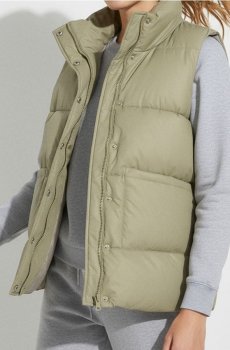 Стьобаний жилет зі стійкою - світло-зелений