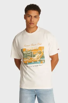 Мужская белая футболка BEACH CLUB Белый XL Tommy Jeans DM0DM21387