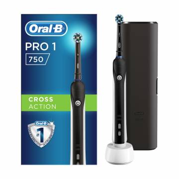 Электрическая зубная щетка Oral-B Pro 750 Чёрная, 1 шт Электрическая зубная щетка Oral-B Pro 750 Чёрная, 1 шт