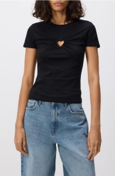 Reserved - Футболка з декоративним вирізом - чорний - 184HT-99X