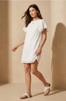 Бавовняна мінісукня з вишитим візерунком - білий