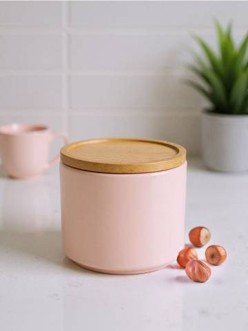 Контейнер для їжі з кришкою - рожевий