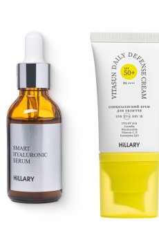 Гіалуронова сироватка + Сонцезахисний крем для обличчя SPF 50+