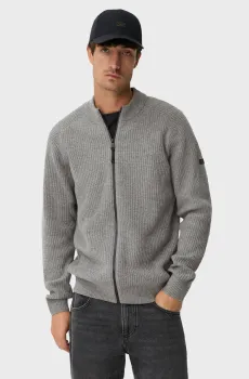Мужской серый шерстяной кардиган Серый L Camel Active 409501-6K27-06