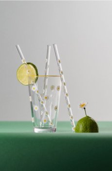 Набір трубочок з щіткою для чищення - білий