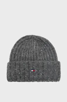 Мужская серая шерстяная шапка DONEGAL Серый ONESIZE Tommy Hilfiger AM0AM14710