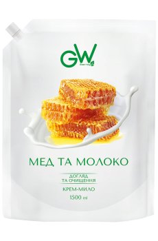 Жидкое крем-мыло Green Way ФітоЛінія Мед и молоко, 1.5 л (запаска)