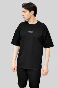 Комплект шорты + футболка черный оверсайз  RC-K-1-black