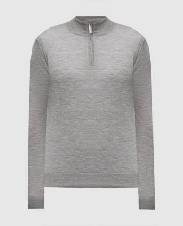 Серый меланжевый джемпер с кашемиром и шелком