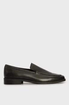Женские черные кожаные лоферы FLAT LOAFER - TUMBLE L Черный 39 Calvin Klein HW0HW02432