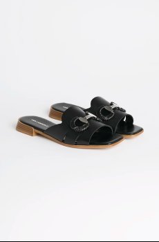 Кожаные шлепанцы Karl Lagerfeld PETALO BROOCH SLIDE