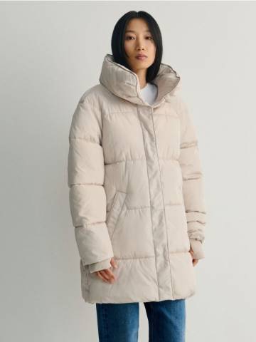 Reserved - Стьобане пальто oversize - пшеничний - 2893P-12X Reserved - Стьобане пальто oversize - пшеничний - 2893P-12X