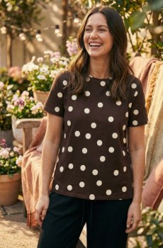 Бавовняна футболка - коричневий