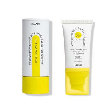 Сонцезахисна мінеральна пудра прозора з SPF 30 + Сонцезахисний крем для обличчя SPF 30+ Сонцезахисна мінеральна пудра прозора з SPF 30 + Сонцезахисний крем для обличчя SPF 30+