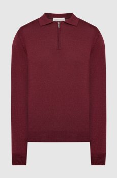 Бордовое поло из шерсти