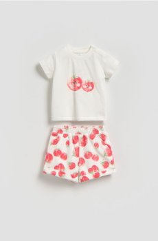 Reserved - Бавовняний комплект із принтом - кремовий - 712IM-01X