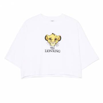 Cropp - Біла футболка з принтом The Lion King - білий Cropp - Біла футболка з принтом The Lion King - білий