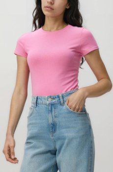 Reserved - Футболка в обтяжку - рожевий - 166HT-30X