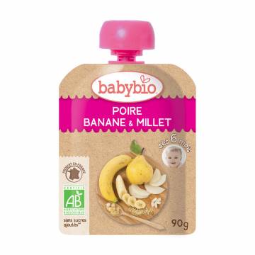 Органическое пюре Babybio из груши, банана и пшена, 90 г Органическое пюре Babybio из груши, банана и пшена, 90 г