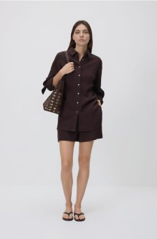 Reserved - Бавовняні шорти - темно коричневий - 488HV-89X