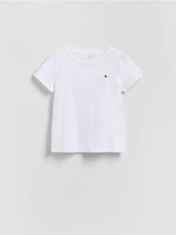Reserved - Футболка з дрібною вишивкою - білий - WU153-00X Reserved - Футболка з дрібною вишивкою - білий - WU153-00X