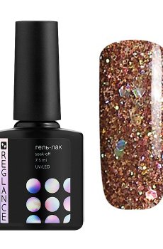 Уценка! Гель-лак для ногтей Reglance Gel Polish 029 Темное золото с серебряной фольгой, 7.5 мл