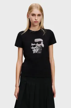 Женская черная футболка IKON KL x Choupette Черный M Karl Lagerfeld A1W17131