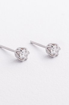 Золотые серьги - пусеты с бриллиантами сб0347di